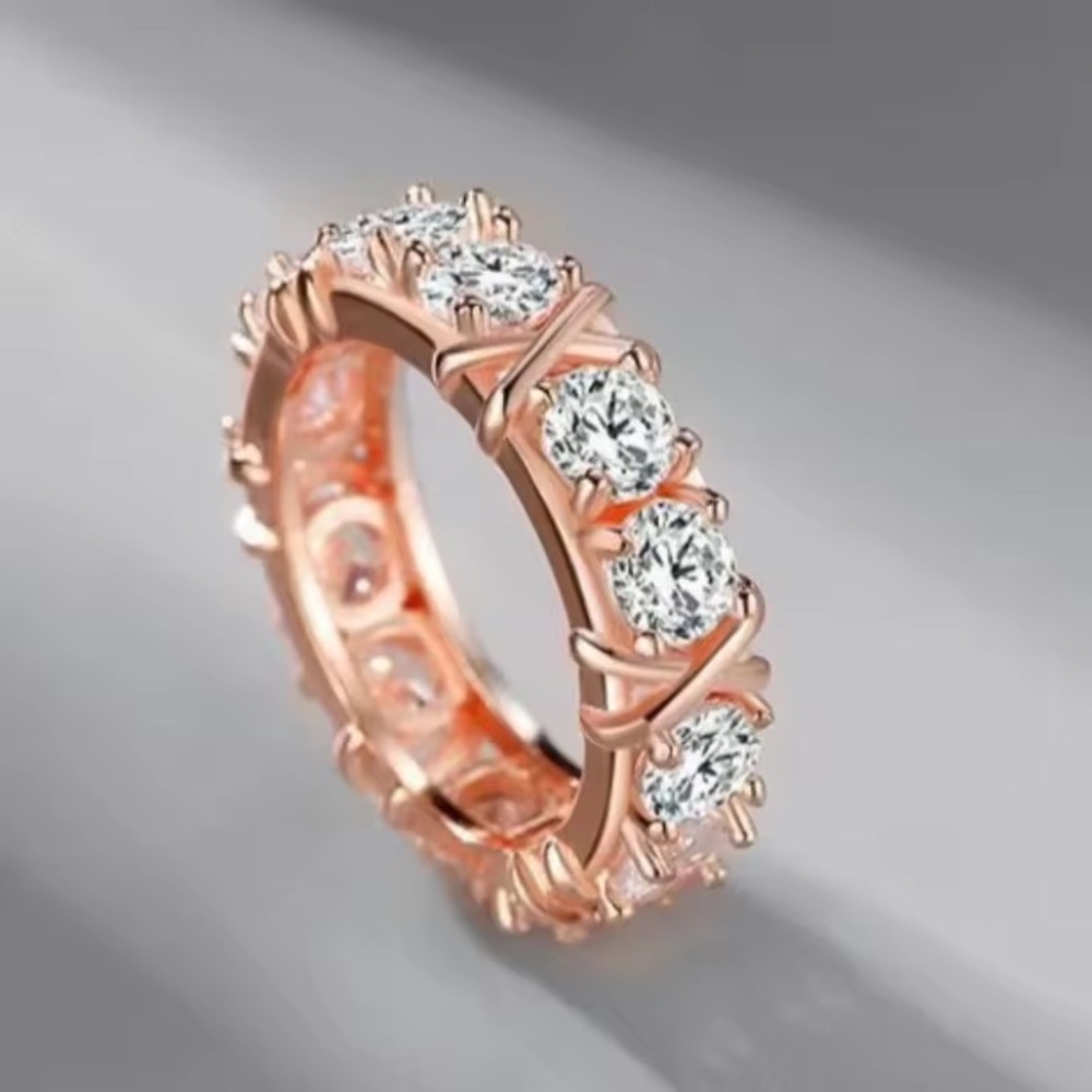 Tiffany Style-Rose Gold Diamond Eternity Ring